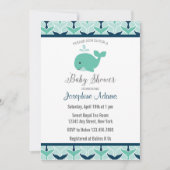 航海のなクジラのベビーシャワーの招待状 招待状 (正面)