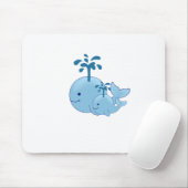 航海のなクジラの装飾、お母さんおよびベビーのクジラは印刷します マウスパッド (マウス)