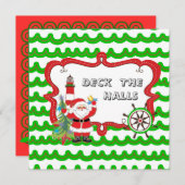 航海のなクリスマスのパーティの招待状 招待状 (正面/裏面)