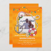 航海のなクリスマスの写真のボートパレードの招待状 招待状 (正面/裏面)