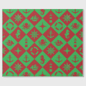 航海のなクリスマスパターン ラッピングペーパー (フラット)