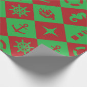航海のなクリスマスパターン ラッピングペーパー (角)