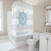 航海のなコテージのビーチの青い一流のシャワー・カーテン シャワーカーテン (インサイチュ)