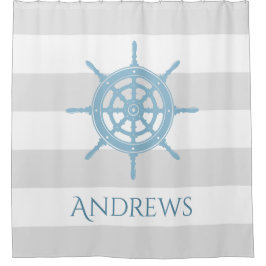 航海のなコテージのビーチの青い一流のシャワー・カーテン シャワーカーテン