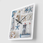 航海のなコラージュ スクエア壁時計 (傾斜)