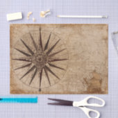 航海のなコンパスのヴィンテージの地図旅行 薄葉紙 (クラフト)