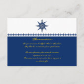 航海のなコンパス面図海軍黄色の結婚式の挿入物 エンクロージャーカード (正面)