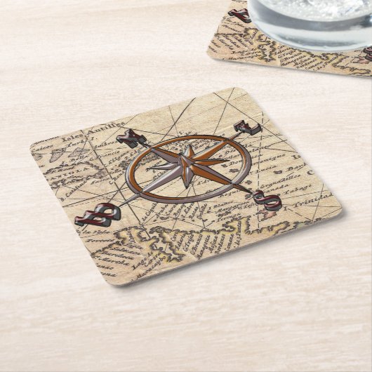 航海のなコンパス スクエアペーパーコースター (アングル)