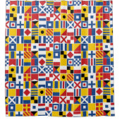 航海のなシグナルフラグパターン シャワーカーテン (正面)