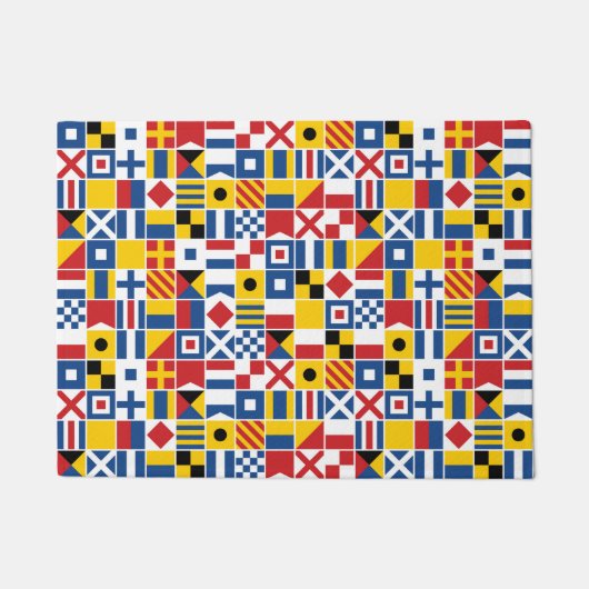 航海のなシグナルフラグパターン ドアマット (正面)