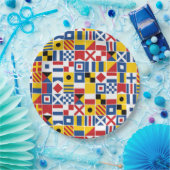 航海のなシグナルフラグパターン ペーパープレート (パーティー)