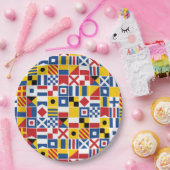 航海のなシグナルフラグパターン ペーパープレート (パーティー)