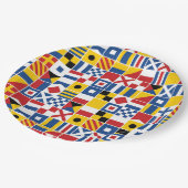 航海のなシグナルフラグパターン ペーパープレート (アングル)