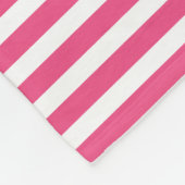 航海のなショッキングピンクは濃紺のいかりによって縞で飾ります フリースブランケット (角)