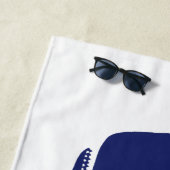 航海のなシロナガスクジラの切手のモノグラム ビーチタオル (インサイチュ)