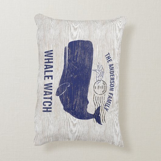 航海のなシロナガスクジラの腕時計の沿岸姓 アクセントクッション (裏面(縦))