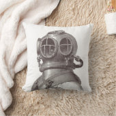 航海のなスキューバ人のファンキーな白黒枕 クッション (ブランケット)