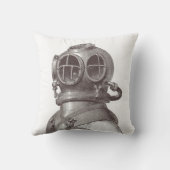 航海のなスキューバ人のファンキーな白黒枕 クッション (裏面)