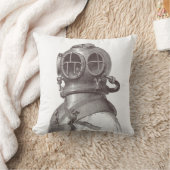 航海のなスキューバ人のファンキーな白黒枕 クッション (ブランケット)