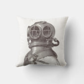 航海のなスキューバ人のファンキーな白黒枕 クッション (裏面)