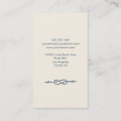 航海のなスタイルのヨット操縦者の名刺のアイボリーの青 名刺 (裏面)