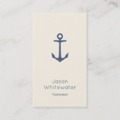 航海のなスタイルのヨット操縦者の名刺のアイボリーの青 名刺 (正面)
