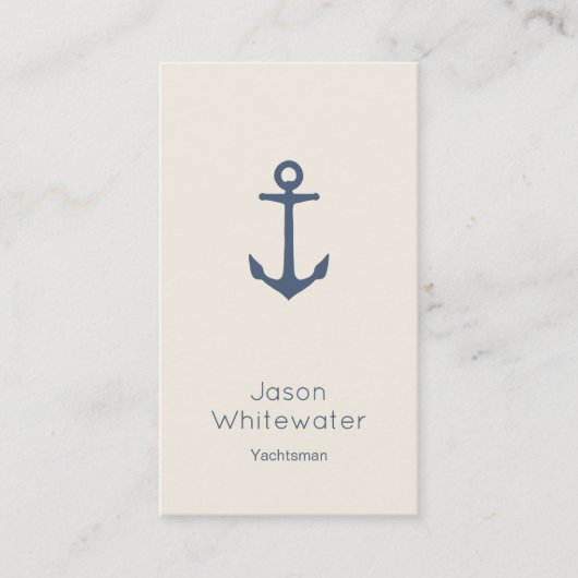航海のなスタイルのヨット操縦者の名刺のアイボリーの青 名刺 (正面)