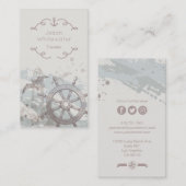 航海のなスタイルの旅行者の名刺-ベージュ色 名刺 (正面/裏面)