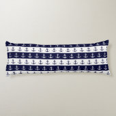 航海のなストライブ柄およびいかりパターン ボディピロー (裏面)