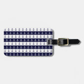 航海のなストライブ柄およびいかりパターン ラゲッジタグ (正面横)