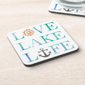 航海のなタイポグラフィlove湖の生命いかりの車輪 コースター (左側)