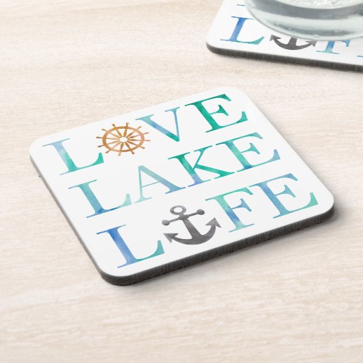 航海のなタイポグラフィlove湖の生命いかりの車輪 コースター (左側)