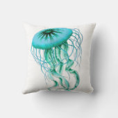 航海のなターコイズのくらげかビーチの装飾用クッション クッション (裏面)