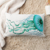 航海のなターコイズのくらげかビーチのLumbarの枕 ランバークッション (ブランケット)