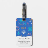 航海のなチョークのスケッチパターン1 ラゲッジタグ (裏面縦)