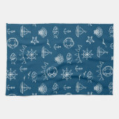 航海のなチョークのスケッチパターン2 キッチンタオル (横)