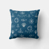 航海のなチョークのスケッチパターン2 クッション (裏面)