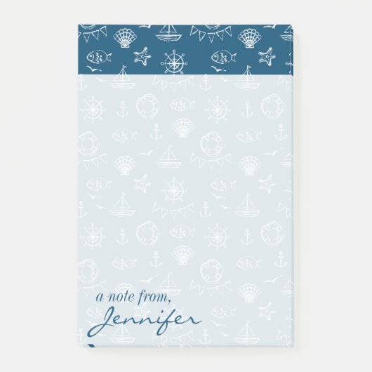 航海のなチョークのスケッチパターン|はあなたの名前を加えます ポストイット (正面)