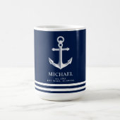 航海のなテーマのいかり|の名前をカスタムする コーヒーマグカップ (中央)