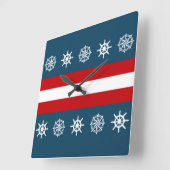 航海のなテーマのデザイン スクエア壁時計 (傾斜)