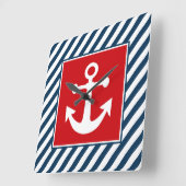 航海のなテーマのデザイン スクエア壁時計 (傾斜)