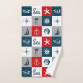 航海のなテーマのデザイン バスタオルセット (ハンドタオル)