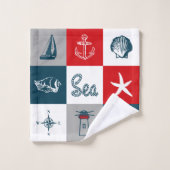 航海のなテーマのデザイン バスタオルセット (ウォッシュタオル)