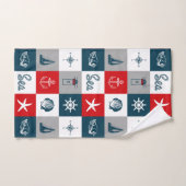 航海のなテーマのデザイン バスタオルセット (ハンドタオル)