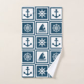 航海のなテーマのデザイン バスタオルセット (ハンドタオル)