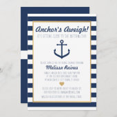 航海のなテーマのブライダルシャワーの招待状-いかり 招待状 (正面/裏面)