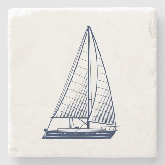 航海のなテーマのヨット ストーンコースター (正面)