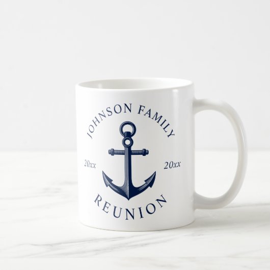 航海のなテーマの家族会のいかり コーヒーマグカップ (右)