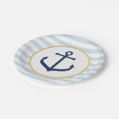航海のなテーマの紙皿-青いいかり ペーパープレート (アングル)
