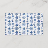 航海のなテーマの船のいかりの青および白 名刺 (裏面)